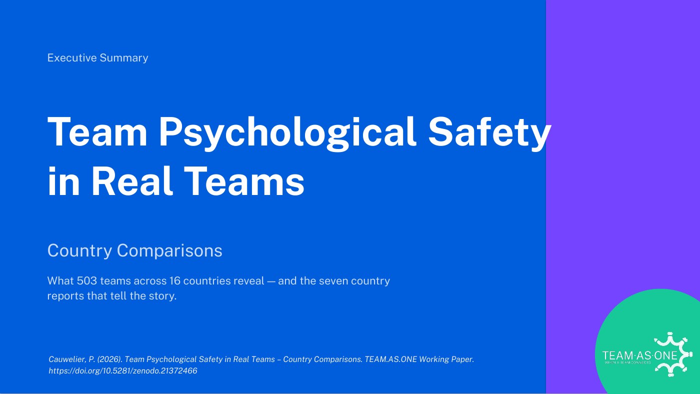 Team Psychological Safety in Real Teams — Country Comparisons — first page of the executive summary